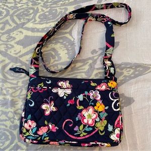 Vera Bradley Cross Body Purse Blue Floral Handbag Bag.
